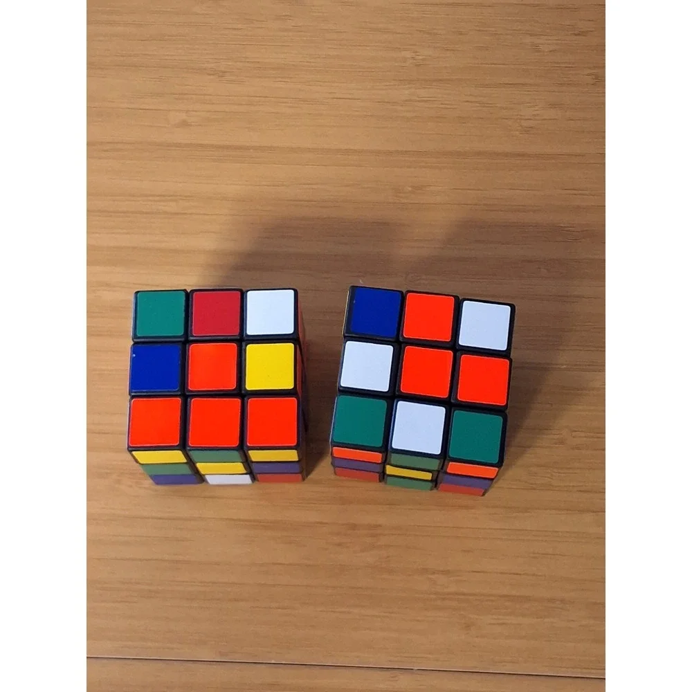 Vintage 1980s Rubik's Cube Set, 2 PG.CO Cubes & A Simple Solution Book. Lot Of 3
